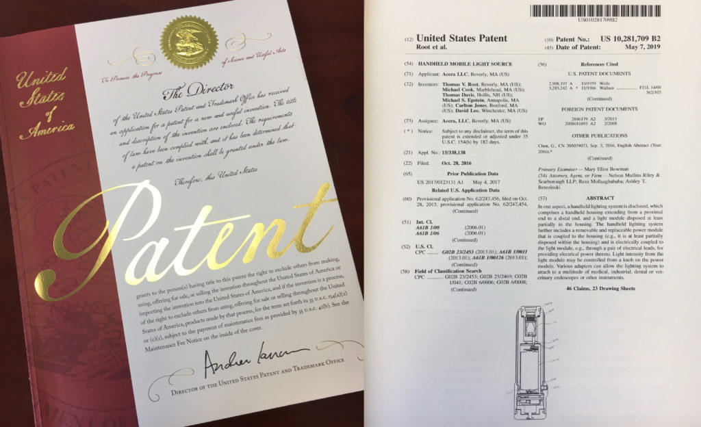 Patent for Acera Endoscopic lens